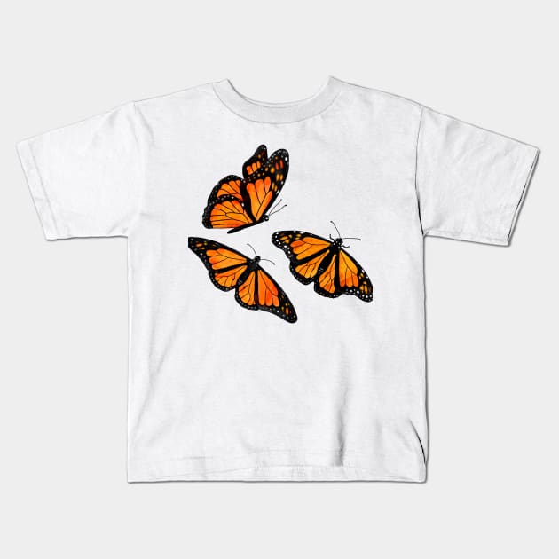 Monarch Butterflies Kids T-Shirt by Abby Venture